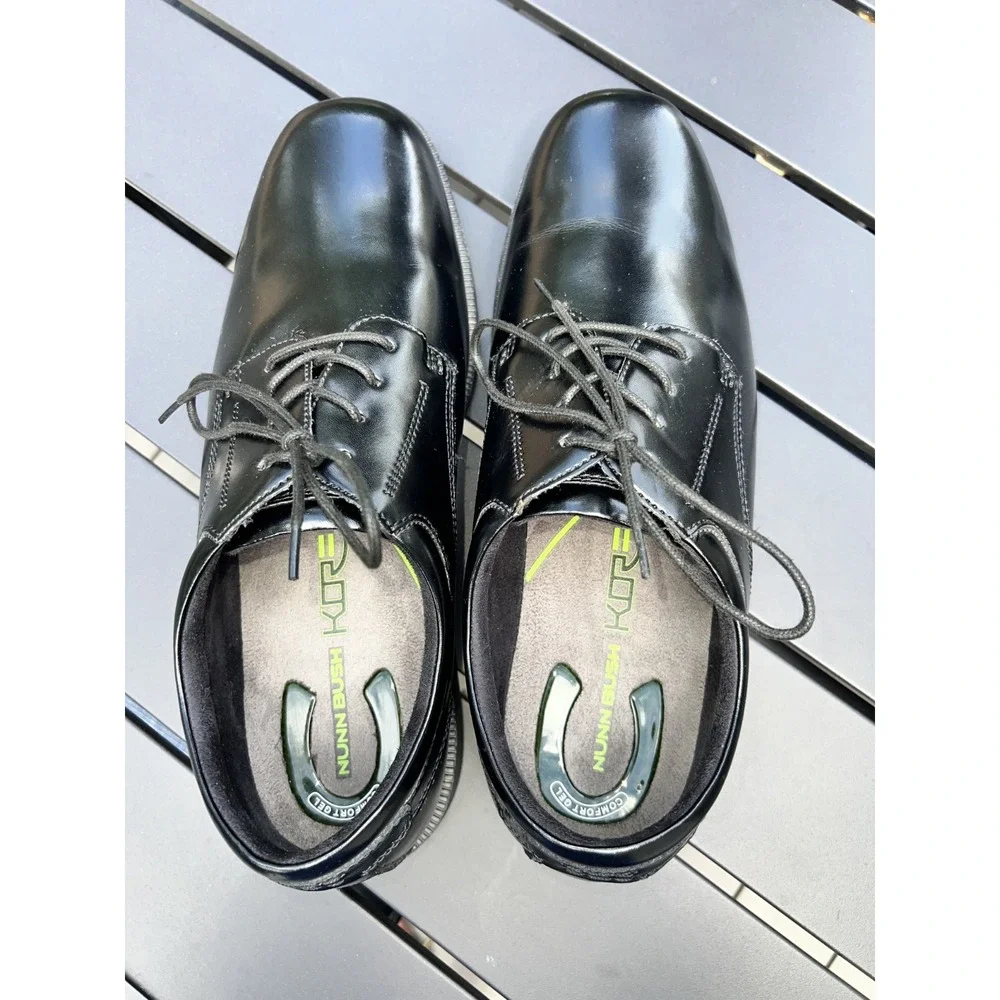 Nunn Bush KORE Comfort Gel Men's Black Leather Oxford Dress Shoes Size 13 M